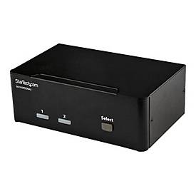 StarTech.com 2 Port DisplayPort Dual Monitor KVM Switch - DisplayPort KVM - 4K 60 Hz - KVM-/Audio-/USB-Switch - 2 Anschl