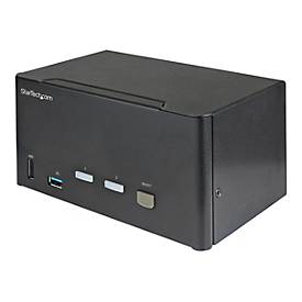 StarTech.com 2 Port DisplayPort KVM Switch - 4K 60 Hz UHD HDR - DP 1.2 KVM Umschalter mit USB 3.0 Hub mit 2 Anschlüssen 