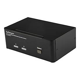 StarTech.com 2 Port Dual DisplayPort USB KVM Switch mit Audio - DisplayPort Desktop KVM Umschalter mit USB Hub - 4xUSB B