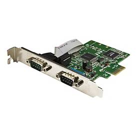 Image of StarTech.com 2 Port PCI Express Seriell Karte mit 16C1050 UART - RS232 - PCIe Seriell mit Dual Channel 16C1050 UART - Serieller Adapter - PCIe - RS-232 x 2