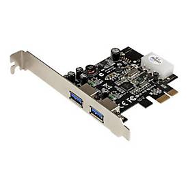 2 Port USB 3.0 PCI Express Schnittstellenkarte mit UASP und 4 Pin LP4 Molex - 2-fach SuperSpeed USB PCIe Karte - USB-Adapter