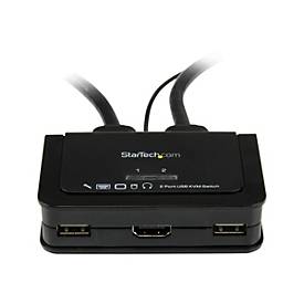 StarTech.com 2 Port USB HDMI KVM Switch mit Audio und Fernschalter - Desktop Umschalter USB Powered - 1920x1200 - KVM-/A