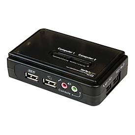 StarTech.com 2 Port USB KVM Switch Kit mit Audio und Kabeln - 2-fach USB VGA Desktop Umschalter inkl. Kabel - KVM-/Audio