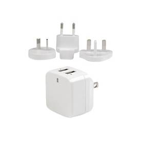 StarTech.com 2 Port USB Ladegerät / Netzteil - 2-fach Ladestecker 17 Watt / 3.4 Amp - Dual Reiseladegerät 110 / 220V - Weiß - Netzteil - 17 Watt - 3.4 A - 2 Ausgabeanschlussstellen (USB)