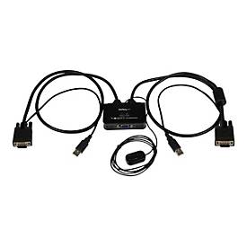 StarTech.com 2 Port VGA USB KVM Switch Kabel - VGA KVM Umschalter USB Powered mit Fernumschaltung - KVM-Switch - 2 Ansch