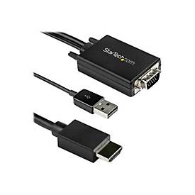 Image of StarTech.com 2m VGA to HDMI Converter Cable with USB Audio Support & Power, Analog to Digital Video Adapter Cable to connect a VGA PC to HDMI Display, 1080p Male to Male Monitor Cable - Supports Wide Displays (VGA2HDMM2M) - Adapterkabel - HDMI / V...