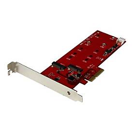 Image of StarTech.com 2x M.2 SATA SSD Schnittstellenkarte - PCIe - PCI Express M.2 SATA III Controller - NGFF Karte - Speicher-Controller - M.2 Card / SATA 6Gb/s - PCIe 2.0 x2