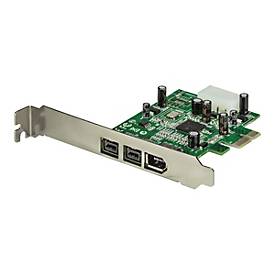 Image of StarTech.com 3 Port 800+400 FireWire PCI Express Schnittstellen Combo Karte - PCIe 3 Port FireWire Card - PCI-e 1 x Firewire 400 1394A 2 x FireWire 800 1394B - FireWire-Adapter - PCIe - 2 Anschlüsse