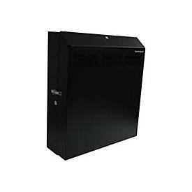 4 HE 19 Wandschrank Server Rack abschließbar inklusive 2 Lüfter - max. 68Kg - Rack Wandgehäuse Schwarz Schrank - 4U