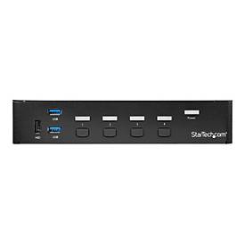 StarTech.com 4 Port DisplayPort KVM Switch - DP KVM Umschalter mit USB 3.0 Hub - 4K 30Hz - KVM-/USB-Switch - 4 Anschlüss