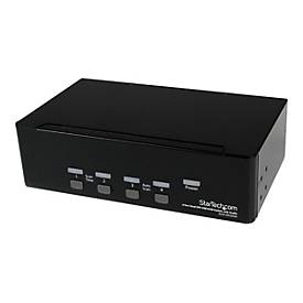 StarTech.com 4 Port Dual DVI USB KVM Switch/ Umschalter mit Audio und USB 2.0 Hub - KVM-/Audio-/USB-Switch - 4 Anschlüss