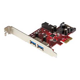 Image of StarTech.com 4 Port USB 3.0 PCI Express-Karte - 2 Externe und 2 Interne mit SATA Power - PCIe SuperSpeed Schnittstellenkarte - USB-Adapter - PCIe 2.0 - USB 3.0 x 4