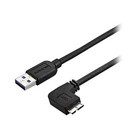 Image of StarTech.com 50cm Slim Micro USB 3.0 Kabel rechtsgewinkelt - USB 3.1 Gen 1 (5 Gbit/s) Anschlusskabel - USB-Kabel - Micro-USB Typ B bis USB Typ A - 50 cm