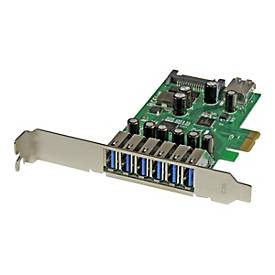 Image of StarTech.com 7 Port PCI Express USB 3.0 Karte - PCIe USB 3.0 (Super Speed) Schnittstellenkarte / Controller 6 x Extern und 1 x Intern - USB-Adapter - PCIe 2.0