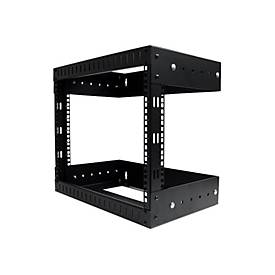 8HE 19 Open Frame Geräte Rack Wandmontagefähig - Tiefenverstellbar - Wall Mount Rack aus Stahl Schrank - 8U