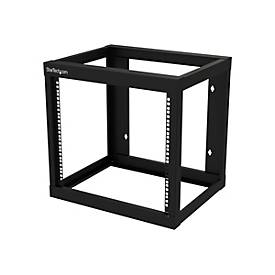 Image of StarTech.com 9U 19" Wall Mount Network Rack 17" Deep 2 Post Open Frame for Server Room/Data/AV/IT/Communication/Computer Equipment/Patch Panel w/ Cage Nuts/Screws Hook/Loop 175lb Capacity - Wallmount Server Rack (RK919WALLO) - Schrank - 9U