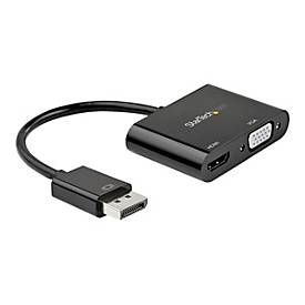 Image of StarTech.com DisplayPort to HDMI VGA Adapter, DisplayPort 1.2 HBR2 to HDMI 2.0 (4K 60Hz) or VGA 1080p Converter Dongle, DP to HDMI or VGA Monitor Adapter, Digital Video Display Adapter - Multiport Video Dongle (DP2VGAHD20) - Videoadapter - Display...