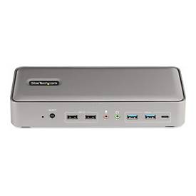 StarTech.com Dual-Laptop USB-C KVM Docking Station, Dual Monitor 4K 60Hz DisplayPort Dock, 5-Port USB Hub, GbE, 90W/45W 