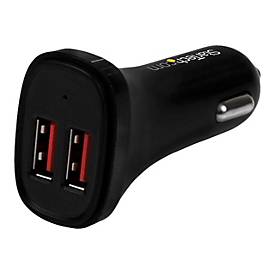 StarTech.com Dual Port USB KFZ Ladegerät - 24W/4.8 - Weiß - 2 Port USB Autoladegerät - Auto-Netzteil - 24 Watt - 4.8 A - 2 Ausgabeanschlussstellen (USB)