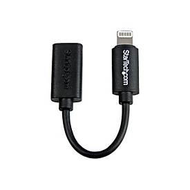 Micro USB auf Apple 8-pin Lightning Adapter für iPhone iPad iPod - Schwarz - Lightning Adapter - Lightning / USB - 10.15 cm