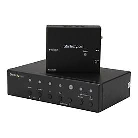 StarTech.com Multi-Input HDBaseT Extender mit eingebautem Switch - DisplayPort, VGA und HDMI over CAT5 oder CAT6 - bis z