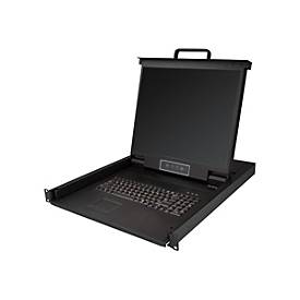 StarTech.com Rack KVM Konsole - US Tastatur(QWERTY), Ein Port VGA KVM mit 19" LCD Monitor - 1HE LCD KVM Konsolenschublad