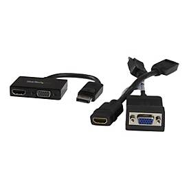 Image of StarTech.com Reise A/V Adapter: 2-in-1 DisplayPort auf HDMI oder VGA Konverter - DP zu HDMI / VGA Adapter im kompakten Design - Videokonverter - Schwarz