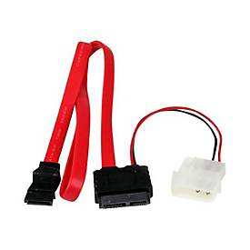SATA Slimline Kabel mit Molex Stecker - S-ATA all-in-one Anschlusskabel - 1 x Slimline SATA 1 x LP4 1 x SATA - 50cm - SATA-Kabel - 50.8
