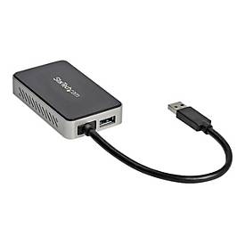 Image of StarTech.com USB 3.0 auf DVI Video Adapter mit USB Hub - Externe Multi Monitor Grafikkarte mit 1 Port USB Hub - 1920x1200 - externer Videoadapter - T5-302 - 16 MB - Schwarz