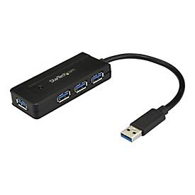 Image of StarTech.com USB 3.0 Hub 4 Port - mit Ladeanschluss - inkl. Netzteil - USB Port Erweiterung - USB Splitter - Hub - 4 Anschlüsse