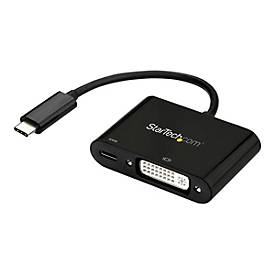 Image of StarTech.com USB-C auf DVI Adapter mit USB Stromversorgung -USB Typ C Adapter - DVI Adapter - 1920 x 1200 - Schwarz - externer Videoadapter - Parade PS171 - Schwarz
