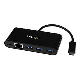 Image of StarTech.com USB-C auf Ethernet Adapter mit 3 Port USB 3.0 Hub und Stromversorgung - USB-C GbE Adapter mit USB Hub und 3 USB A Ports - Netzwerkadapter - USB-C - Gigabit Ethernet