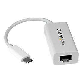 Image of StarTech.com USB-C auf Gigabit Adapter - Thunderbolt 3 kompatibel - Weiß - Unterstützung für Macbook, Windows, Chrome OS - Netzwerkadapter - USB-C - Gigabit Ethernet