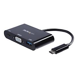 Image of StarTech.com USB-C auf VGA Multifunktions-Adapter mit USB-A Port und Power Delivery - USB Typ C zu VGA - USB C Laptop Adapter - Dockingstation - USB-C / Thunderbolt 3 - VGA