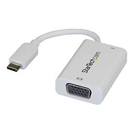 Image of StarTech.com USB-C auf VGA Videoadapter mit USB Stromversorgung - Thunderbolt 3 kompatibel - USB-C zu VGA Adapter - 1920 x 1200 - Weiß - externer Videoadapter - weiß