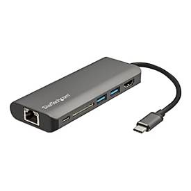 StarTech.com USB C Multiport Adapter mit HDMI - 4K - Mac/ Windows - SD Kartenleser - USB C zu USB 3.0 Hub - 2x USB-A 1x 