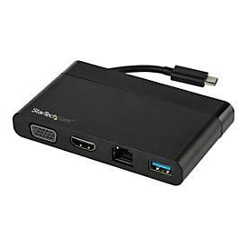 Image of StarTech.com USB C Multiport Adapter mit HDMI und VGA - Mac / Windows / Chrome - 4K - 1x USB-A Port - GbE - Mobiler USB-C Adapter - Dockingstation - USB-C - VGA, HDMI - GigE
