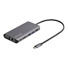 Image of StarTech.com USB C Multiport Adapter, USB-C Mini Travel Dock with 4K HDMI or 1080p VGA, 3x USB 3.0 Hub, SD, GbE, Audio, 100W PD Pass-Through, Portable Docking Station for Laptop/Tablet - USB 3.0 Mini Dock (DKT30CHVAUSP) - Dockingstation - USB-C - ...