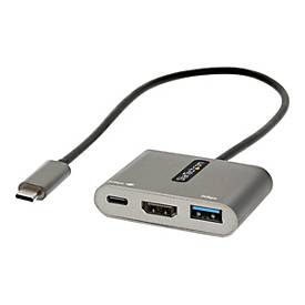Image of StarTech.com USB C Multiport Adapter, USB-C to HDMI 4K Video, 100W Power Delivery Passthrough Charging, 2-Port USB 3.0 Hub 5Gbps (1xType-C/1xA), USB-C Mini Dock, USB-C Travel Dock - Portable Laptop Docking Station - Dockingstation - USB-C / Thunde...