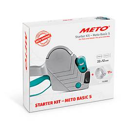 Starterset Preisauszeichner METO® Basic S 822, 1-zeilig, 8-stellig, für Etiketten mit Format B 22 x H 12 mm, inkl. Tintenrolle und 11000 Etiketten