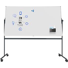Stativ-Drehtafel Legamaster UNITE, magnetisch, drehbar um 360°, B 2200 x T 12,6 x H 1200 mm, lackierter Stahl, weiß