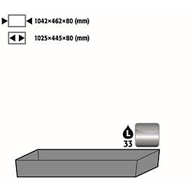 STAWA-R bodemopvangbak voor asecos veiligheidskasten van de series Q30, Q90 en S90, roestvrij staal 1.4016, B 1042 x D 507 x H 86 mm, 33 l