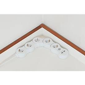 Steckdosenleiste Brennenstuhl Vario Power, 5-fach, 2x USB, IP20, 2100 mA, biegbar, für den Inneneinsatz, Polycarbonat