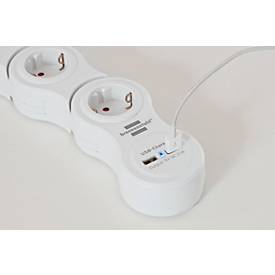 Steckdosenleiste Brennenstuhl Vario Power, 5-fach, 2x USB, IP20, 2100 mA, biegbar, für den Inneneinsatz, Polycarbonat