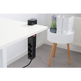 Steckdosenleiste Olympia IOIO SL 3000, 3-fach + 2 x USB-A und 1 x USB-C, Kabellänge 1,5 m, Polypropylen, schokobraun