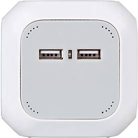 Steckdosenwürfel Brennenstuhl ALEA-Power, 4-fach, 2 x USB, IP20, Kindersicherung, 2100 mA, LED-Anzeige, Polycarbonat