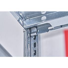 Steckregal Express, 5 Fachböden, Tragkraft 150 kg/Boden, Feldlast 1300 kg, Kreuzstreben, B 1000 x T 300 x H 2000 mm, Stahl