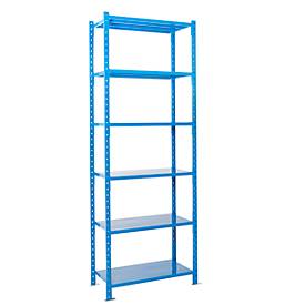 Steckregal-Grundfeld, m. 6 Stahlblechböden, B 1260 x T 600 x H 3000 mm