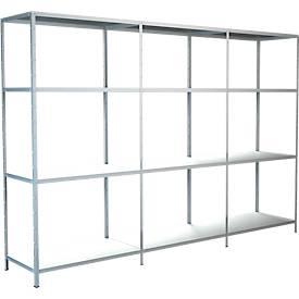 Steckregal, H 1800 x B 2600 x T 350 mm, weiß