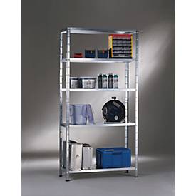 Steckregal, H 2000 x B 1200 x T 500 mm, verzinkt